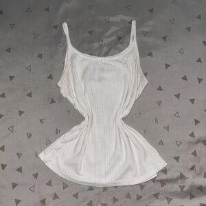 White Striped BabyDoll Bow Tank